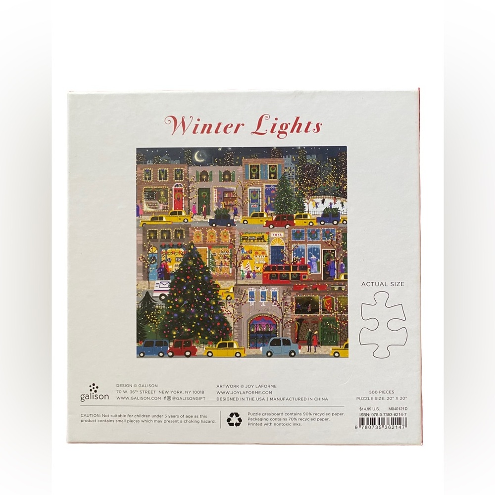 Galison Winter Lights 500 Piece Jigsaw Puzzle - Picture 2 of 4